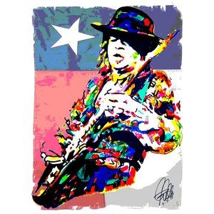 Stevie Ray Vaughan SRV Guitar Blues Rock Print Poster Wall Art 18x24